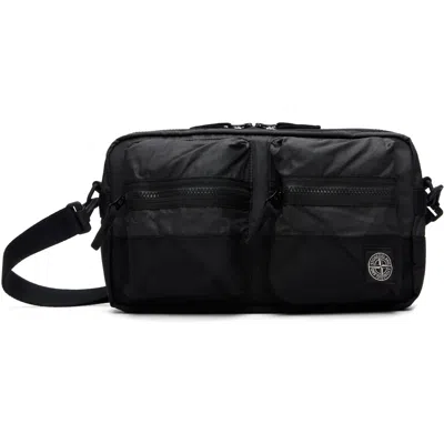 Stone Island Black 9200024 Double Coated Cotton Ripstop Bag In V0029 Black
