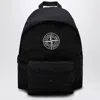 Stone Island Black Backpack With Compass Logo In Black