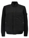 Stone Island Performance Twill Wool Bomber Jacket In Black
