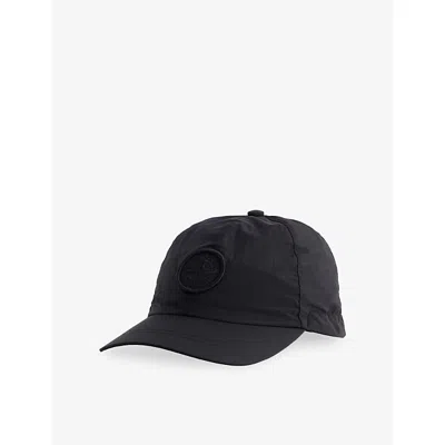 Stone Island Kids' Brand-embroidery Shell Baseball Cap In Black
