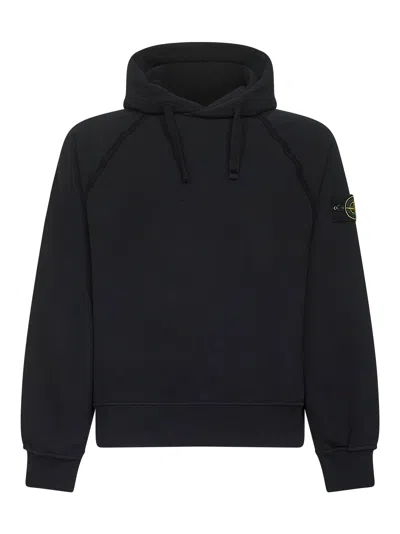 Stone Island Black Brushed Organic Cotton Hoodie