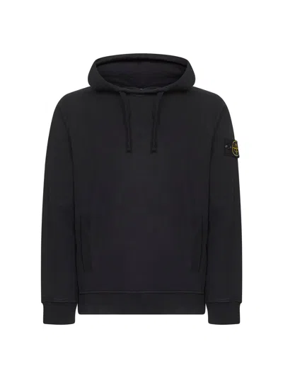 STONE ISLAND BLACK BRUSHED ORGANIC COTTON HOODIE