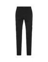 STONE ISLAND BLACK CARGO TROUSERS IN BROKEN TWILL STRETCH COTTON PANTS