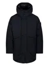 Stone Island Tech Fabric Hooded Parka In Blue