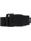 Stone Island 9300001 Compass-logo Buckle Belt In Black