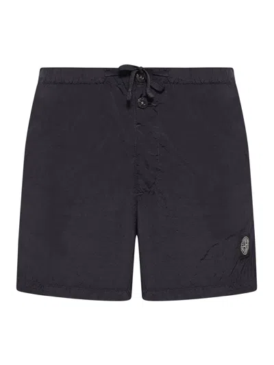 Stone Island Black Compass Logo Swimsuit