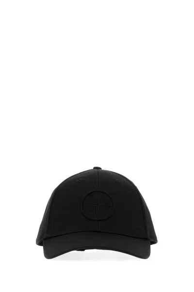 Stone Island Black Cotton Baseball Cap