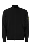 STONE ISLAND BLACK COTTON CARDIGAN WITH ZIP