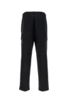 Stone Island Black Slim Cargo Pants With Elasticated Waist And Logo Patch In Stretch Cotton Man