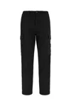 Stone Island Cotton Cargo Trousers In Black