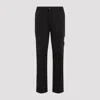 Stone Island Black Slim Cargo Pants With Elasticated Waist And Logo Patch In Stretch Cotton Man In Black