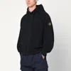 Stone Island Relaxed Fit Black Hoodie With Distinctive Patch Logo In Black