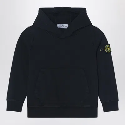 Stone Island Kids' Black Cotton Hoodie