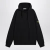 Stone Island Brushed Organic Cotton Fleece Oversized Fit Hoodie Clothing In Black