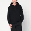 Stone Island Black Cotton Hoodie In Black