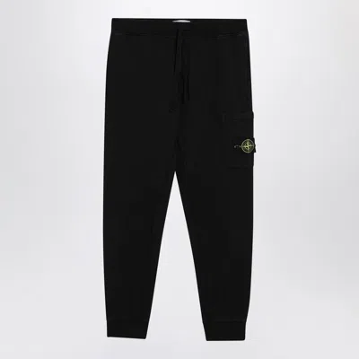 Stone Island Black Cotton Jogging Trousers In Multi