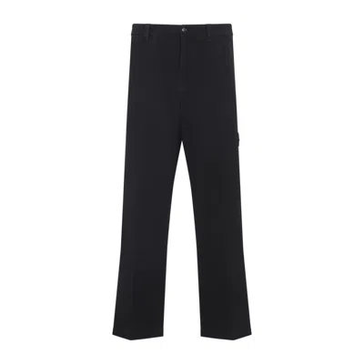 STONE ISLAND BLACK COTTON LOOSE FIT PANTS