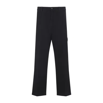 STONE ISLAND BLACK COTTON LOOSE PANTS