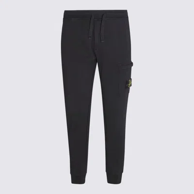 STONE ISLAND BLACK COTTON PANTS