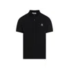 Stone Island Black Piquet Polo Shirt In Black