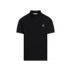 Stone Island Black Piquet Polo Shirt In Black