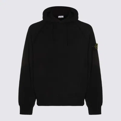 STONE ISLAND BLACK COTTON SWEATSHIRT