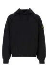 Stone Island Black Hoodie With Subtle Logo Patch In Black