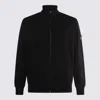 Stone Island High Collar Ribbed Cuffs Side Pockets Sweatshirt In Black