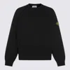 Stone Island Crew Neck Sweatshirt In Organic Brushed Cotton In Black