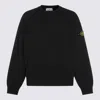 Stone Island Crew Neck Sweatshirt In Organic Brushed Cotton In Black