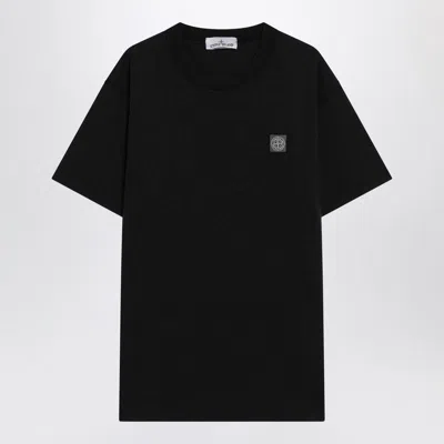 Stone Island Compass Patch Cotton Jersey T-shirt Clothing In Black