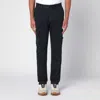 Stone Island Black Slim Cargo Pants With Elasticated Waist And Logo Patch In Stretch Cotton Man In Black