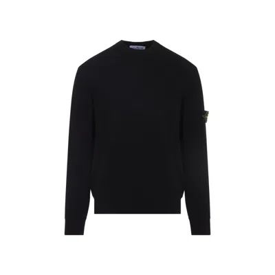 Stone Island Black Crewneck Logo Patch Sweater