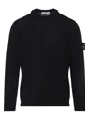 Stone Island Round-neck Jumper With Embossed Stitching In Black