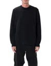 Stone Island Cotton Fleece Crew Neck Long Sleeve Sweatshirt In Black