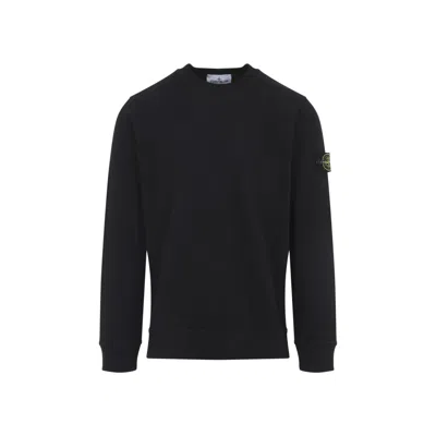 STONE ISLAND BLACK CREWNECK SWEATSHIRT