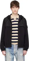 Stone Island Black Crinkle Reps Ny Jacket In V0029 Black