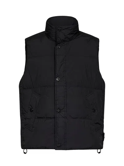Stone Island Black Crinkle Reps Ny Padded Vest