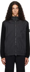 STONE ISLAND BLACK CRINKLE REPS R-NY JACKET