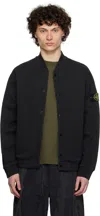 Stone Island 6100034 Organic Cotton Diagonal Fleece 'old' Effect In Black