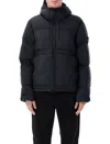 Stone Island Black Down Parka With Hood In Multi