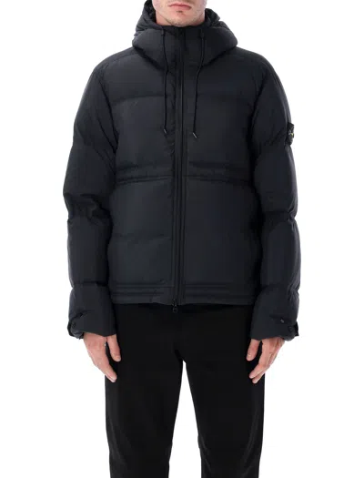 STONE ISLAND STONE ISLAND BLACK DOWN PARKA WITH HOOD
