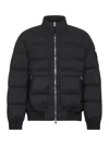 Stone Island Quilted High Collar Bomber Jacket In Black