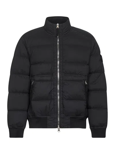 Stone Island Black Down-tc Stretch Nylon Down Jacket
