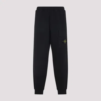 STONE ISLAND BLACK ELASTIC WAIST JOGGERS