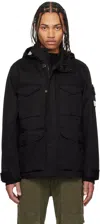 Stone Island Black Field Raso Gommato 3l Jacket In V0029 Black