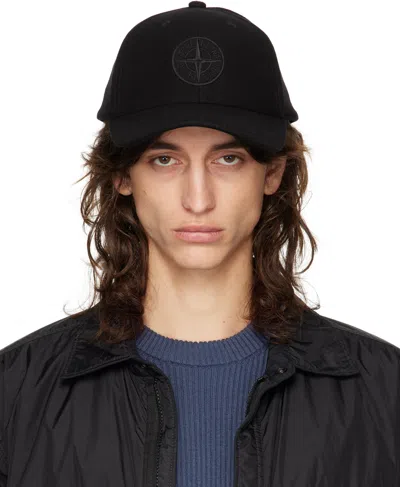 Stone Island Black Flanella Insulated Cap In V0029 Black