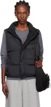 Stone Island Black G100003 Crinkle Reps Recycled Nylon Down Vest In Animal Print