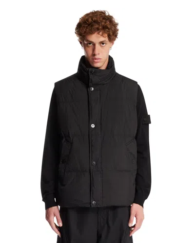 Stone Island Black G100010 Crinkle Reps Ny Vest