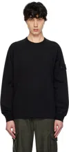 Stone Island Black Garment-dyed Sweatshirt In V0029 Black